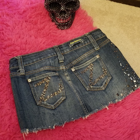 Embellished Micro Mini Jean Skirt SOLD - Picture 3 of 5